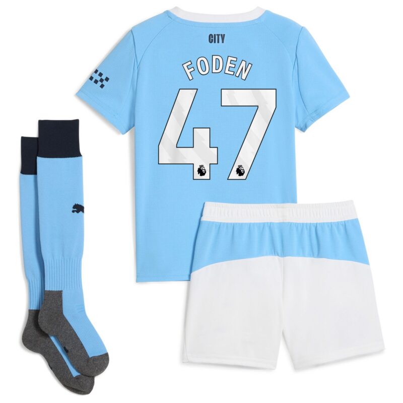 Manchester City PUMA Home Minikit 2025-26 with Foden 47 printing