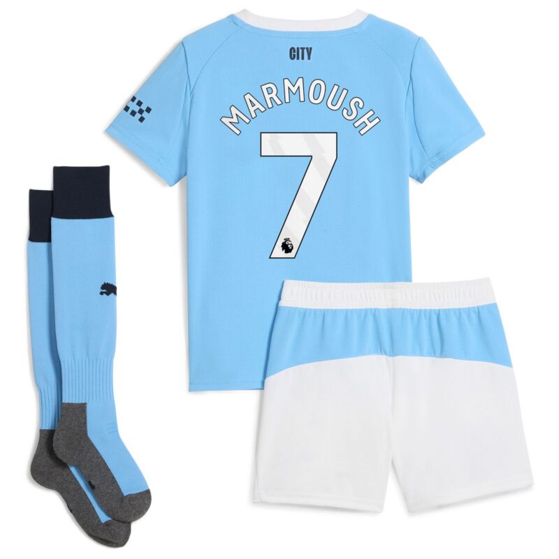 Manchester City PUMA Home Minikit 2025-26 with Marmoush 7 printing