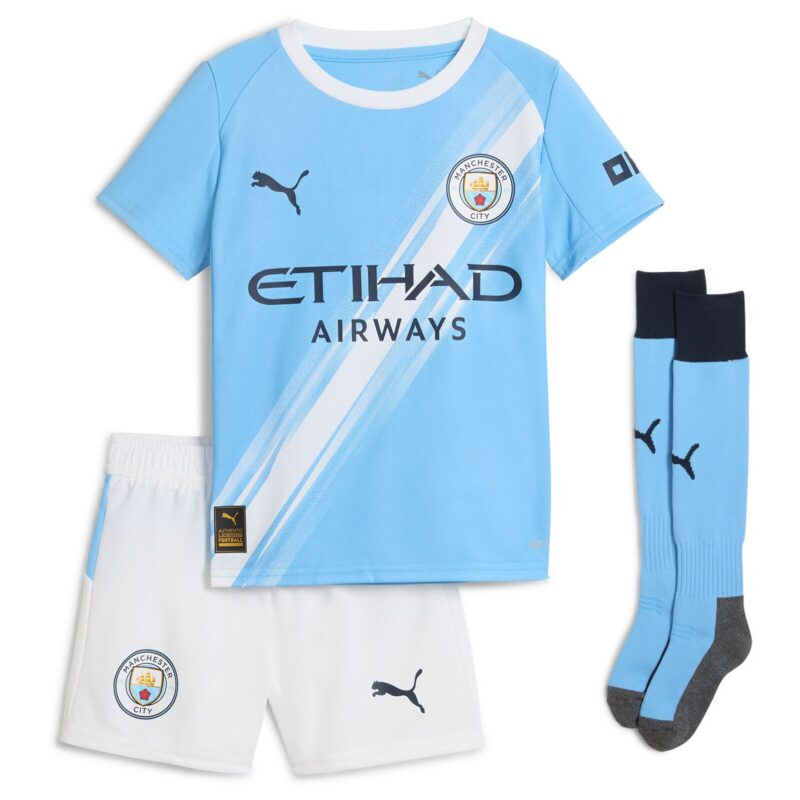 Manchester City PUMA Home Minikit 2025-26 with Rodrigo 16 printing