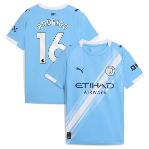 A2B image: manchester-city-puma-home-shirt-2025-26-kids-with-rodrigo-16-printing Manchester City PUMA Home Shirt 2025-26 - Kids with Rodrigo 16 printing