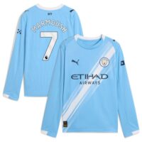 Manchester City PUMA Home Shirt 2025-26 - Long Sleeve - Kids with Marmoush 7 printing