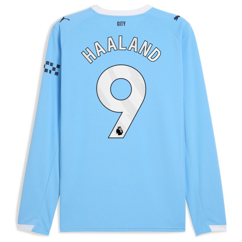 Manchester City PUMA Home Shirt 2025-26 - Long Sleeve with Haaland 9 printing