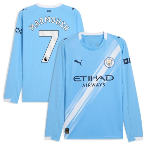 A2B image: manchester-city-puma-home-shirt-2025-26-long-sleeve-with-marmoush-7-printing Manchester City PUMA Home Shirt 2025-26 - Long Sleeve with Marmoush 7 printing