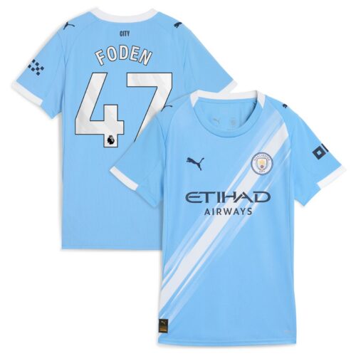 Manchester City PUMA Home Shirt 2025-26 - Womens with Foden 47 printing