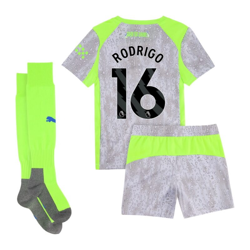 Manchester City PUMA Third Minikit 2025-26 with Rodrigo 16 printing