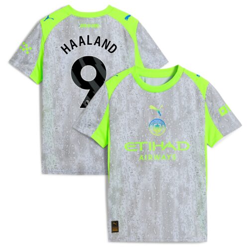 A2B image: manchester-city-puma-third-shirt-2025-26-kids-with-haaland-9-printing Manchester City PUMA Third Shirt 2025-26 - Kids with Haaland 9 printing