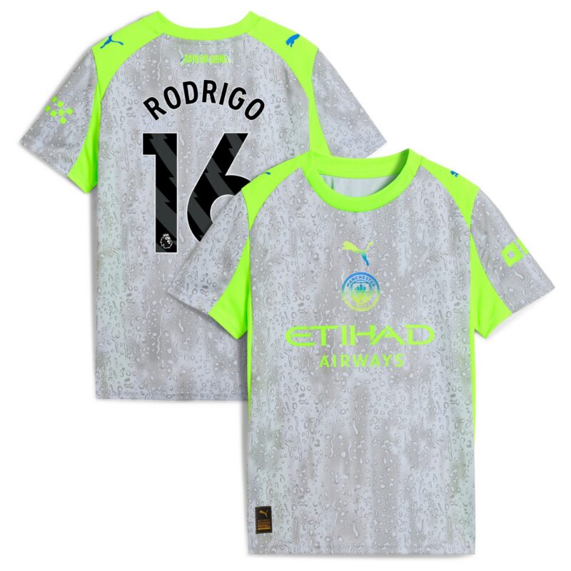 Manchester City PUMA Third Shirt 2025-26 - Kids with Rodrigo 16 printing