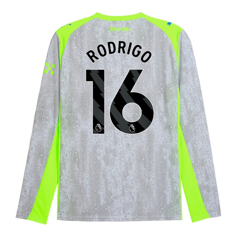 Manchester City PUMA Third Shirt 2025-26 - Long Sleeve with Rodrigo 16 printing