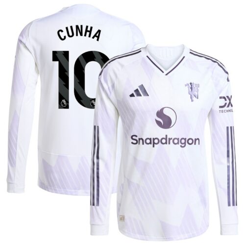 A2B image: manchester-united-adidas-away-authentic-shirt-2025-26-long-sleeve-with-cunha-10-printing Manchester United adidas Away Authentic Shirt 2025-26 - Long Sleeve with Cunha 10 printing