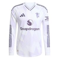 Manchester United adidas Away Authentic Shirt 2025-26 - Long Sleeve with Šeško 30 printing