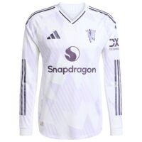 Manchester United adidas Away Authentic Shirt 2025-26 - Long Sleeve with Mainoo 37 printing