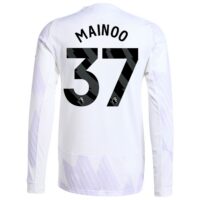 Manchester United adidas Away Authentic Shirt 2025-26 - Long Sleeve with Mainoo 37 printing