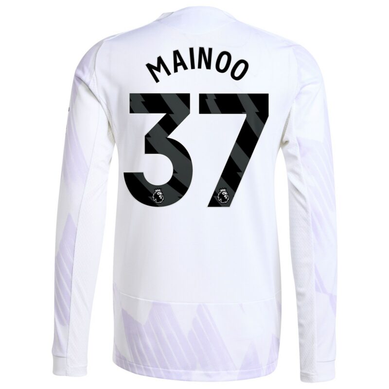 Manchester United adidas Away Authentic Shirt 2025-26 - Long Sleeve with Mainoo 37 printing
