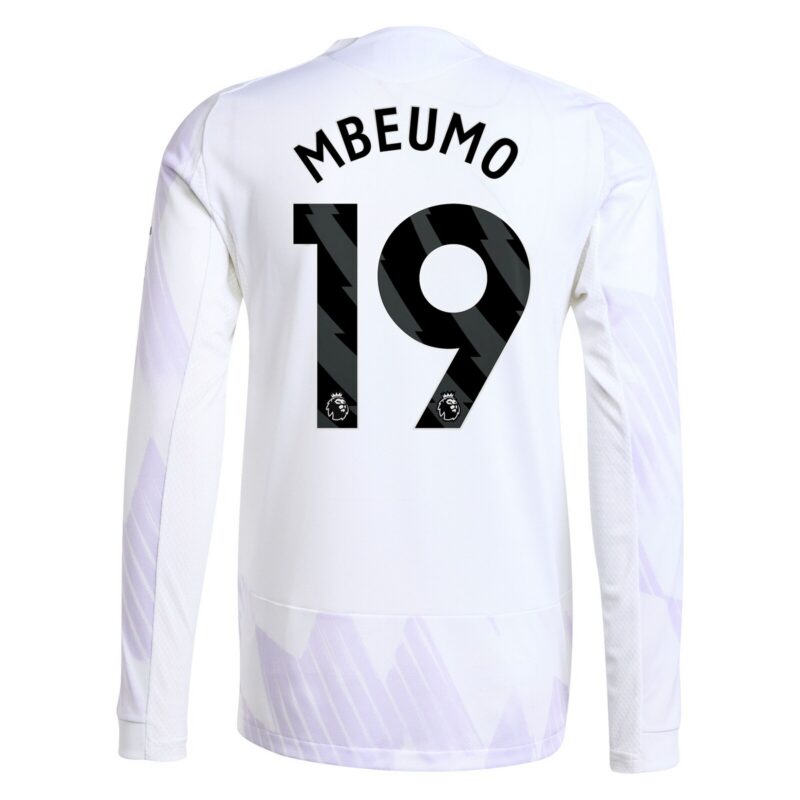 Manchester United adidas Away Authentic Shirt 2025-26 - Long Sleeve with Mbeumo 19 printing