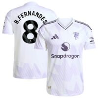 Manchester United adidas Away Authentic Shirt 2025-26 with B. Fernandes 8 printing