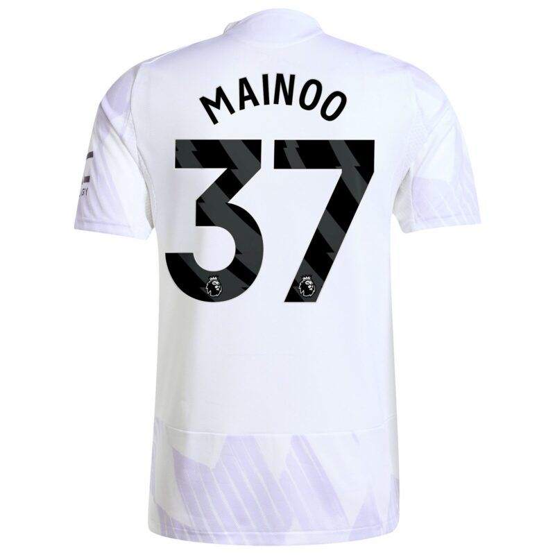 Manchester United adidas Away Authentic Shirt 2025-26 with Mainoo 37 printing