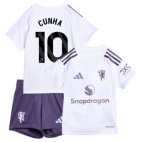 Manchester United adidas Away Babykit 2025-26 with Cunha 10 printing