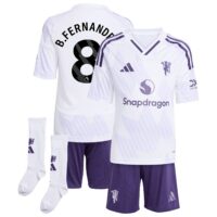 Manchester United adidas Away Minikit 2025-26 with B. Fernandes 8 printing
