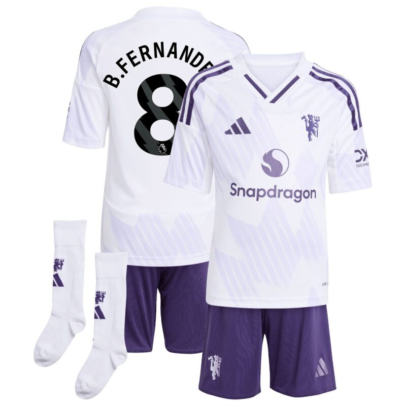 Manchester United adidas Away Minikit 2025-26 with B. Fernandes 8 printing