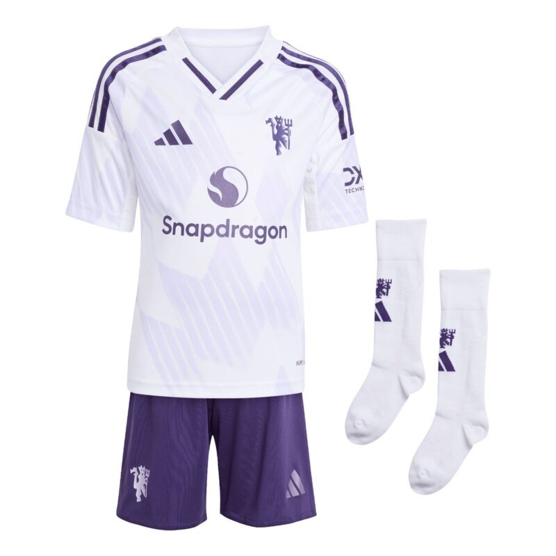 Manchester United adidas Away Minikit 2025-26 with Šeško 30 printing