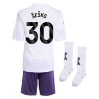 Manchester United adidas Away Minikit 2025-26 with Šeško 30 printing