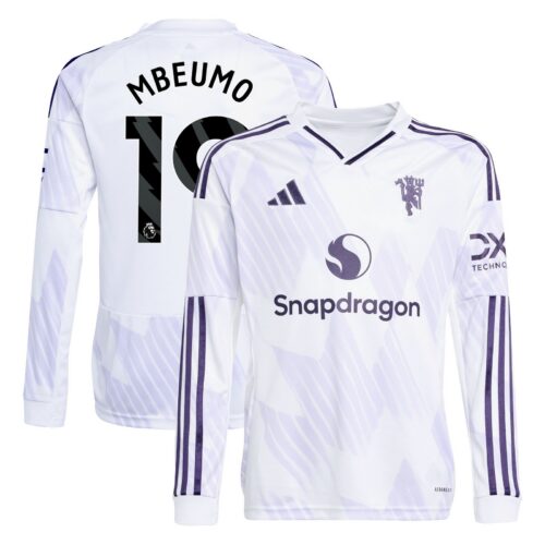 A2B image: manchester-united-adidas-away-shirt-2025-26-kids-long-sleeve-with-mbeumo-19-printing Manchester United adidas Away Shirt 2025-26 - Kids - Long Sleeve with Mbeumo 19 printing