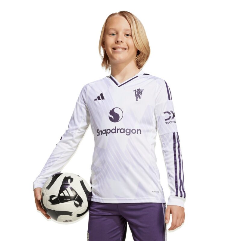 Manchester United adidas Away Shirt 2025-26 - Kids - Long Sleeve