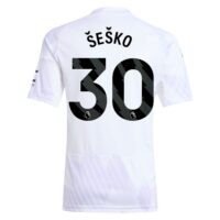 Manchester United adidas Away Shirt 2025-26 - Kids with Šeško 30 printing