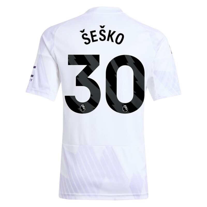 Manchester United adidas Away Shirt 2025-26 - Kids with Šeško 30 printing