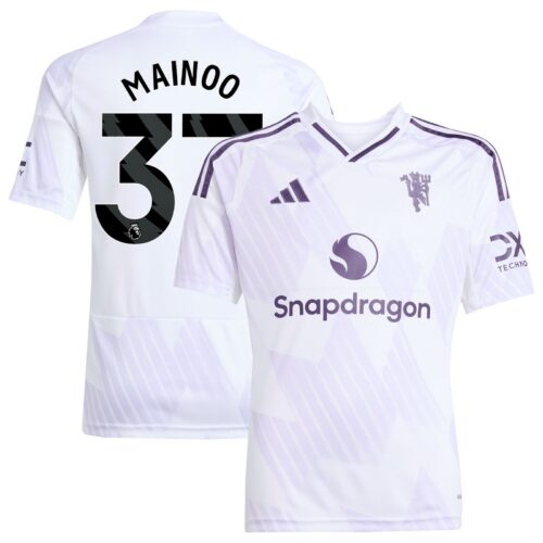 A2B image: manchester-united-adidas-away-shirt-2025-26-kids-with-mainoo-37-printing Manchester United adidas Away Shirt 2025-26 - Kids with Mainoo 37 printing