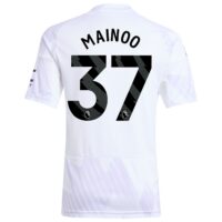 Manchester United adidas Away Shirt 2025-26 - Kids with Mainoo 37 printing