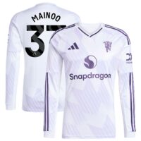 Manchester United adidas Away Shirt 2025-26 - Long sleeve with Mainoo 37 printing