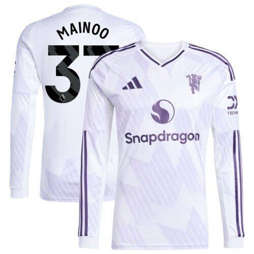 A2B image: manchester-united-adidas-away-shirt-2025-26-long-sleeve-with-mainoo-37-printing Manchester United adidas Away Shirt 2025-26 - Long sleeve with Mainoo 37 printing