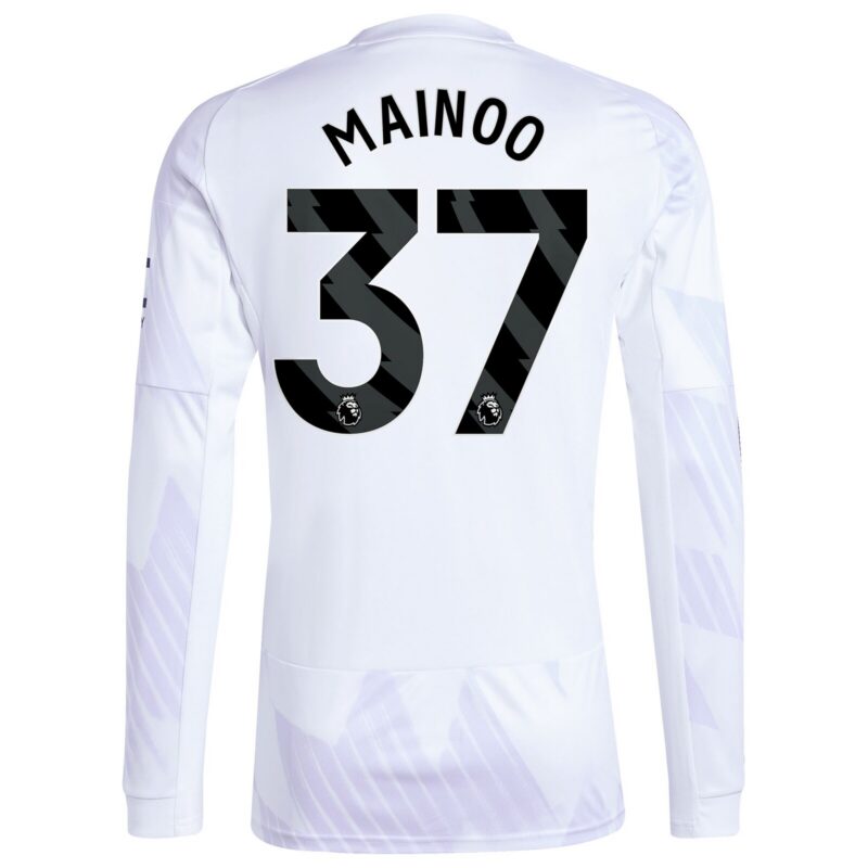 Manchester United adidas Away Shirt 2025-26 - Long sleeve with Mainoo 37 printing