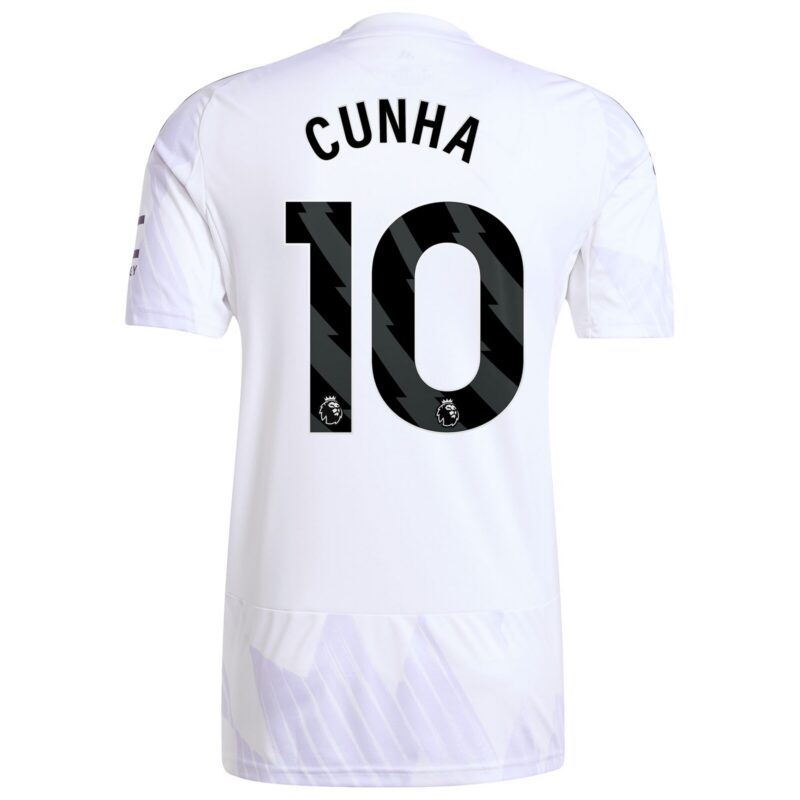 Manchester United adidas Away Shirt 2025-26 with Cunha 10 printing