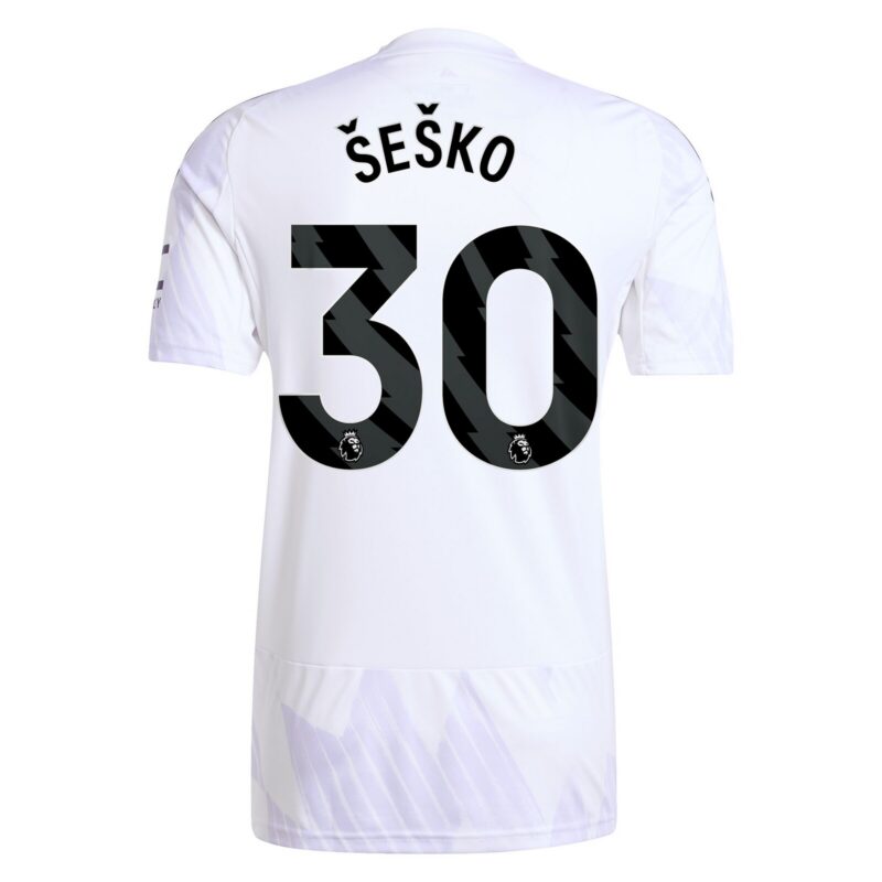 Manchester United adidas Away Shirt 2025-26 with Šeško 30 printing