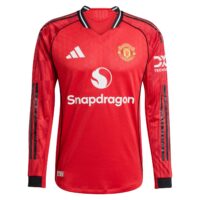 Manchester United adidas Home Authentic Shirt 2025-26 - Long sleeve with Mainoo 37 printing