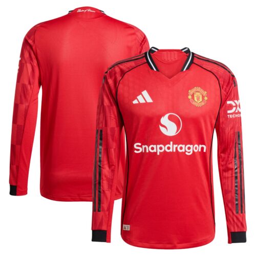 Manchester United adidas Home Authentic Replica Shirt 2025-26 - Long Sleeve