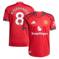 Manchester United adidas Home Authentic Shirt 2025-26 with B. Fernandes 8 printing