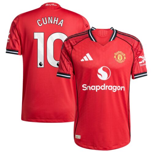 A2B image: manchester-united-adidas-home-authentic-shirt-2025-26-with-cunha-10-printing Manchester United adidas Home Authentic Shirt 2025-26 with Cunha 10 printing