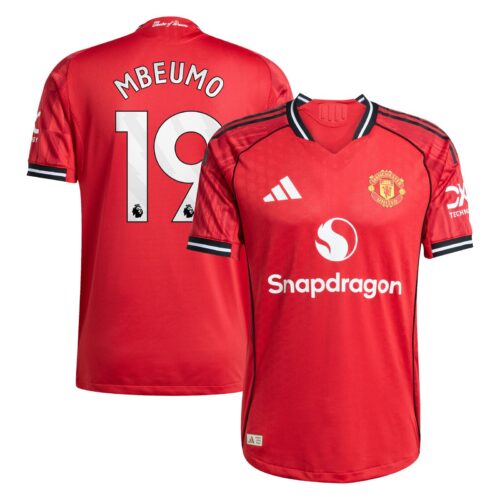 Manchester United adidas Home Authentic Shirt 2025-26 with Mbeumo 19 printing