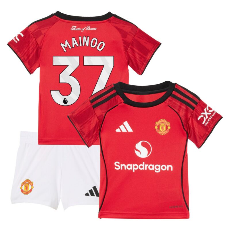 A2B image: manchester-united-adidas-home-babykit-2025-26-with-mainoo-37-printing Manchester United adidas Home Babykit 2025-26 with Mainoo 37 printing