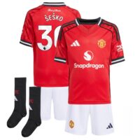 A2B image: manchester-united-adidas-home-minikit-2025-26-with-sesko-30-printing Manchester United adidas Home Minikit 2025-26 with Šeško 30 printing
