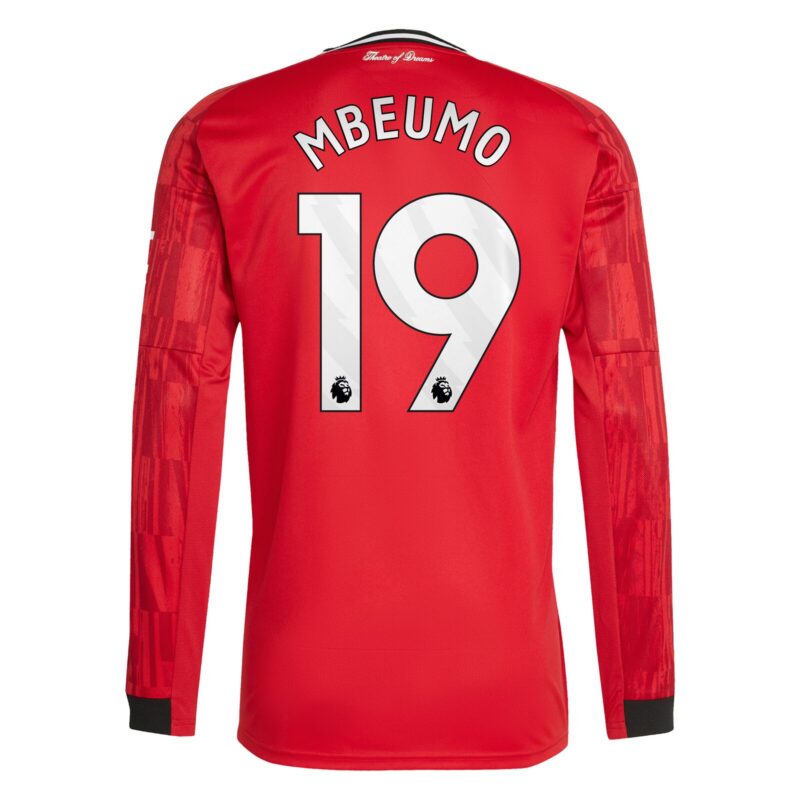 Manchester United adidas Home Shirt 2025-26 - Long Sleeve with Mbeumo 19 printing