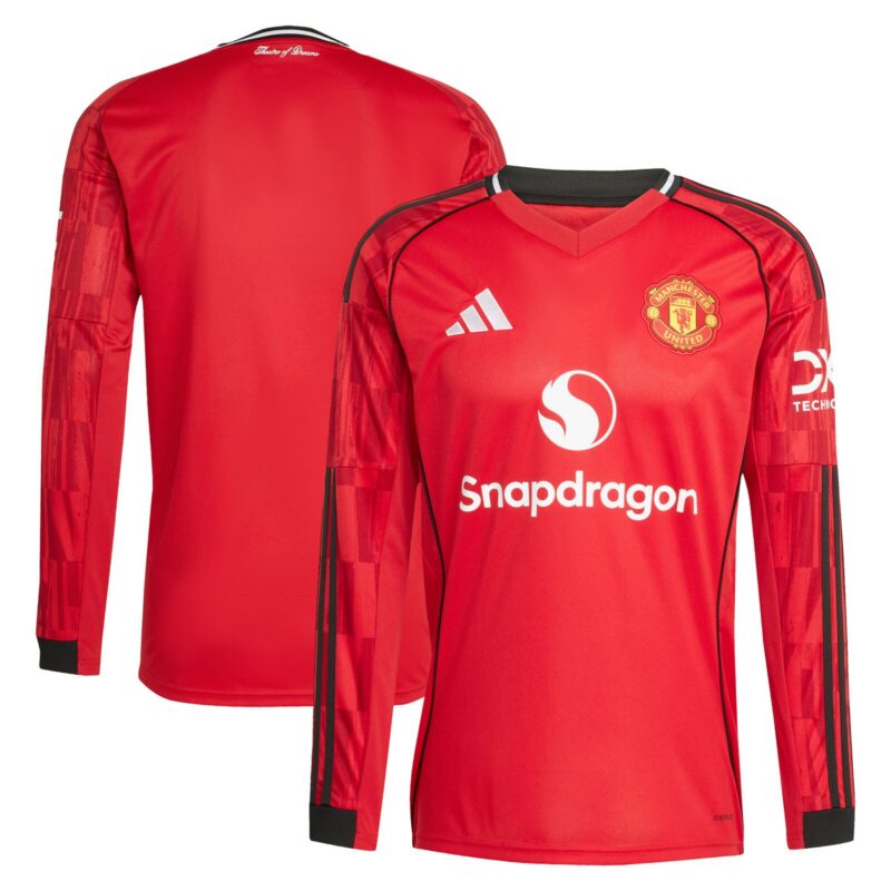 Manchester United adidas Home Replica Shirt 2025-26 - Long Sleeve