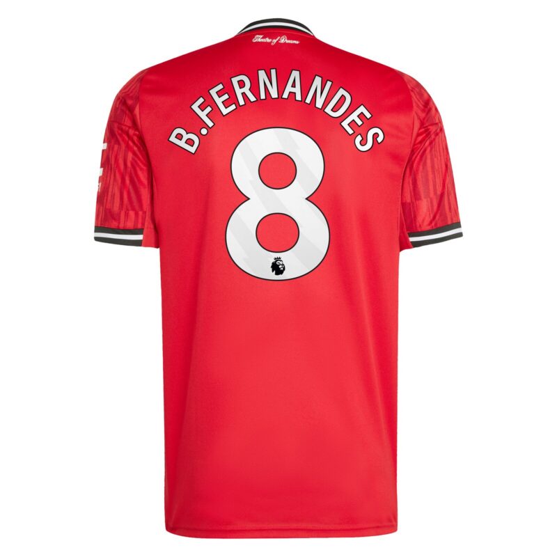 Manchester United adidas Home Shirt 2025-26 with B. Fernandes 8 printing