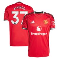 Manchester United adidas Home Shirt 2025-26 with Mainoo 37 printing