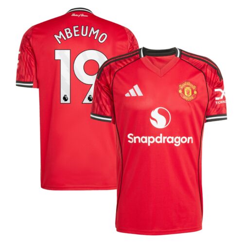 A2B image: manchester-united-adidas-home-replica-shirt-2025-26-with-mbeumo-19-printing Manchester United adidas Home Replica Shirt 2025-26 with Mbeumo 19 printing