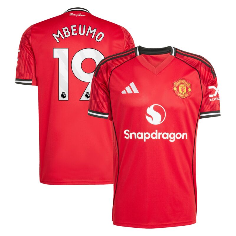 Manchester United adidas Home Replica Shirt 2025-26 with Mbeumo 19 printing