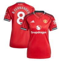 Manchester United adidas Home Shirt 2025-26 - Womens with B. Fernandes 8 printing